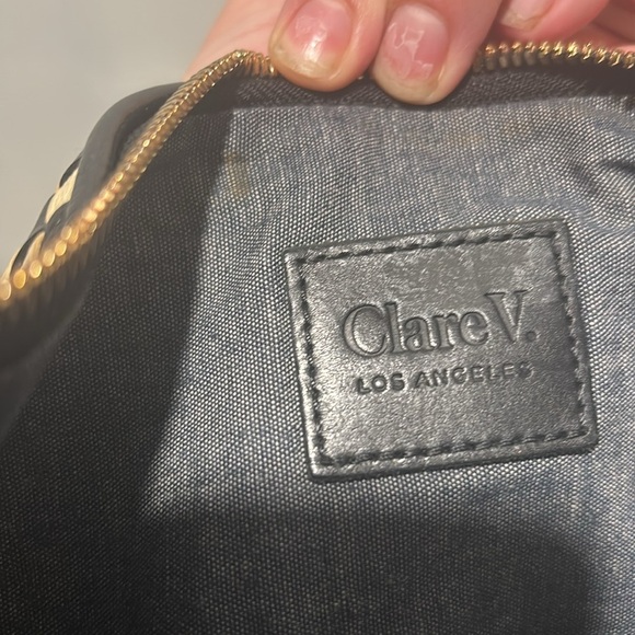 CLARE V bag petit moyen checkered bag with porcelain flower strap - Picture 9 of 11